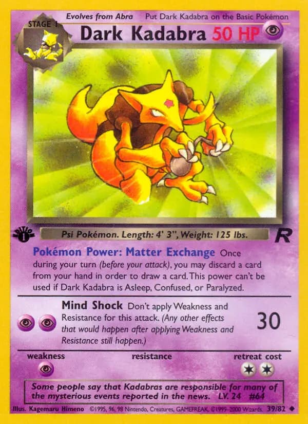 Dark Kadabra — Team Rocket card #39
