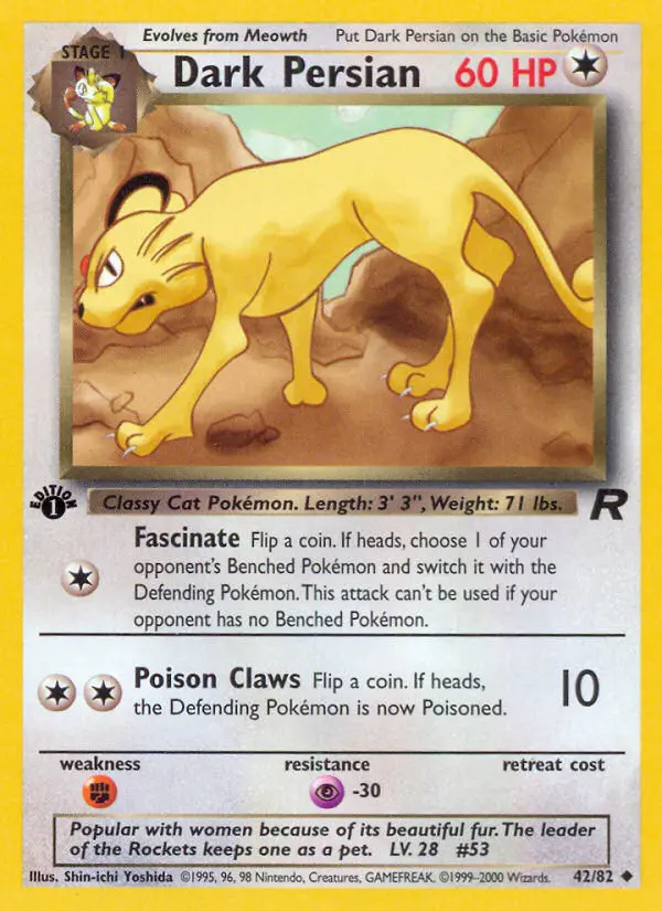Dark Persian — Team Rocket card #42