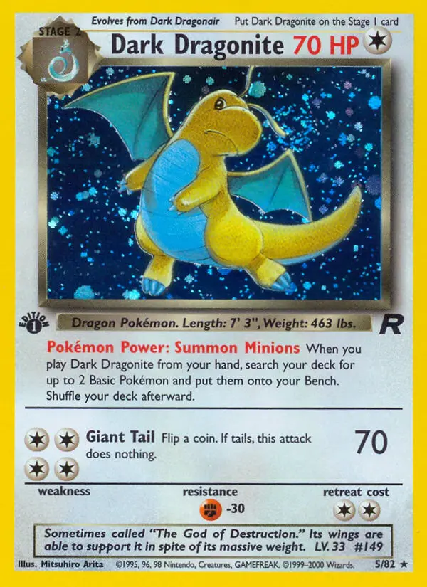Dark Dragonite — Team Rocket card #5