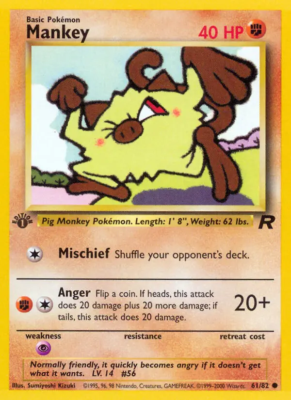 Mankey — Team Rocket card #61