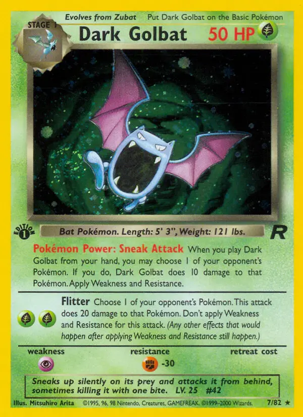 Dark Golbat — Team Rocket card #7
