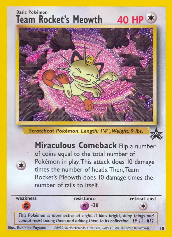 Team Rocket's Meowth — Wizards Black Star Promos card #18