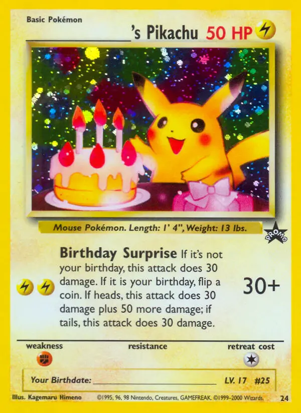 ___________'s Pikachu — Wizards Black Star Promos card #24