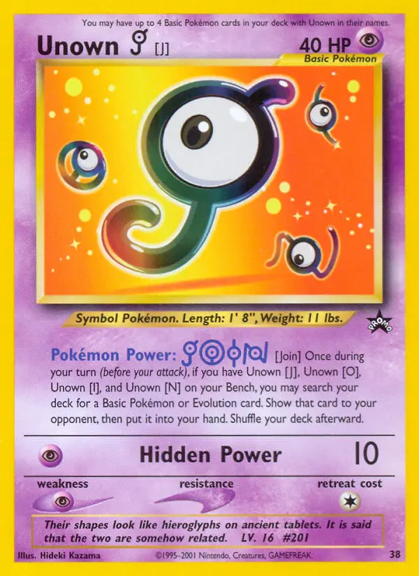 Unown [J] — Wizards Black Star Promos card #38