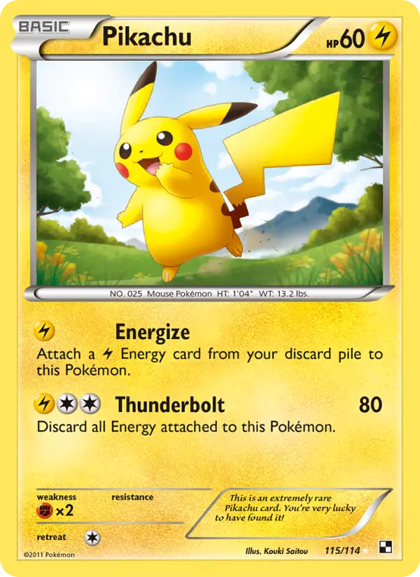 Pikachu — Black & White card #115