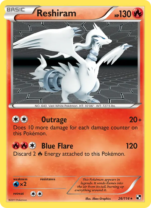 Reshiram — Black & White card #26