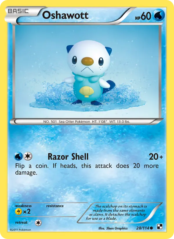 Oshawott — Black & White card #28
