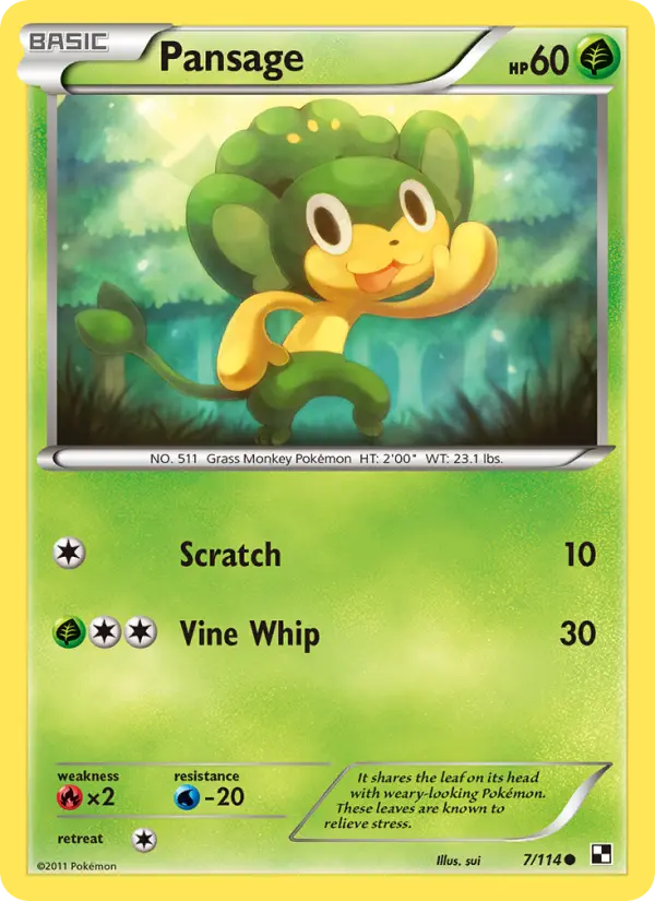 Pansage — Black & White card #7