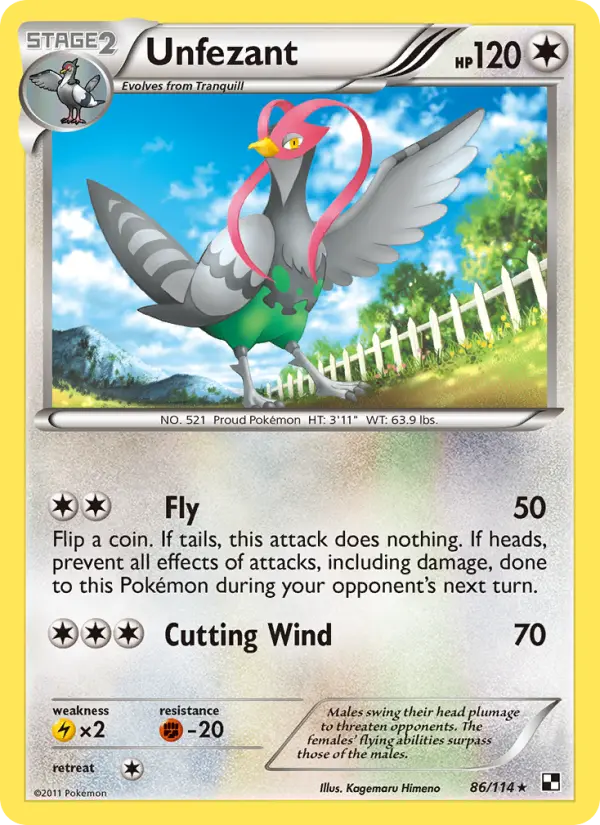 Unfezant — Black & White card #86