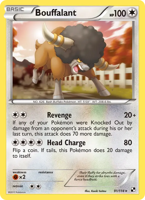 Bouffalant — Black & White card #91