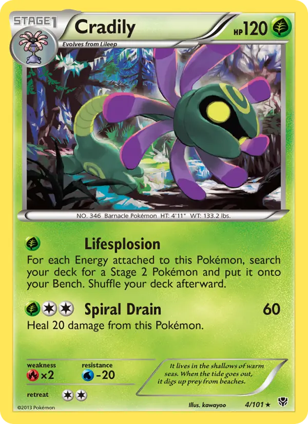 Cradily — Plasma Blast card #4