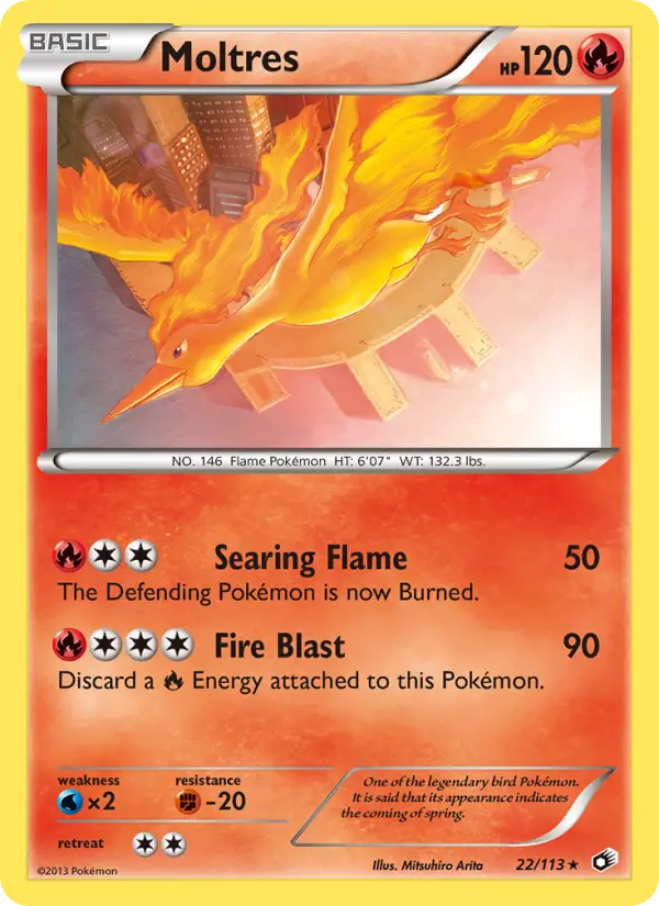 Moltres — Legendary Treasures card #22