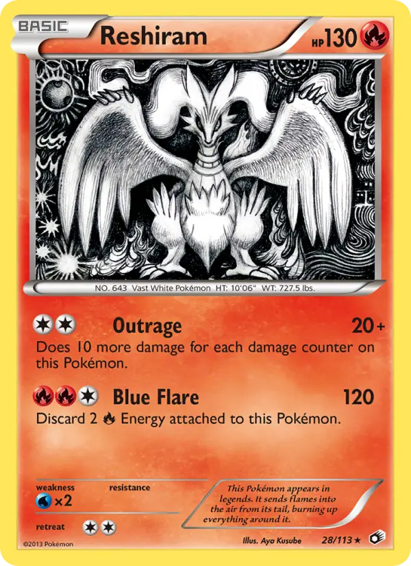Reshiram — Legendary Treasures card #28
