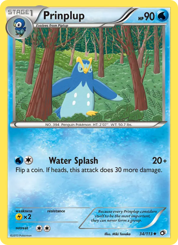 Prinplup — Legendary Treasures card #34