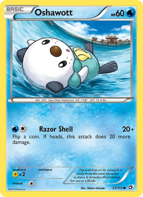 Oshawott — Legendary Treasures card #37