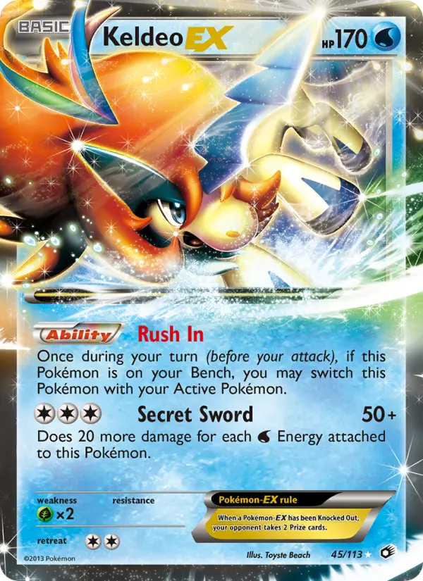 Keldeo-EX — Legendary Treasures card #45