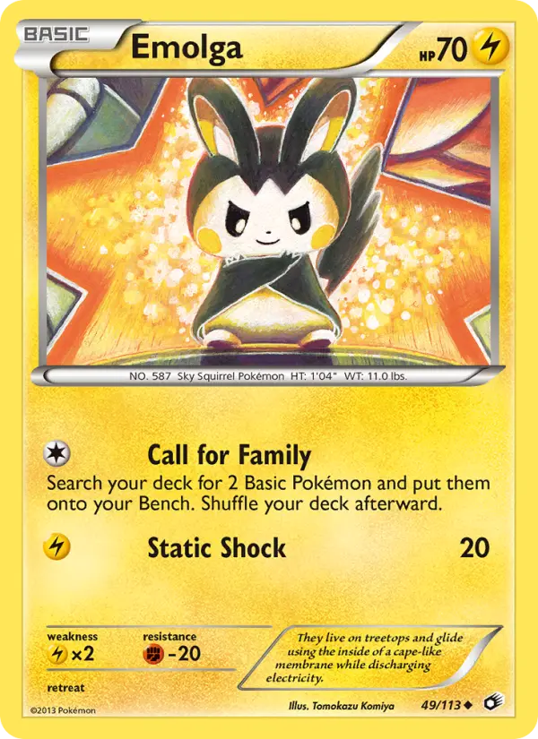 Emolga — Legendary Treasures card #49