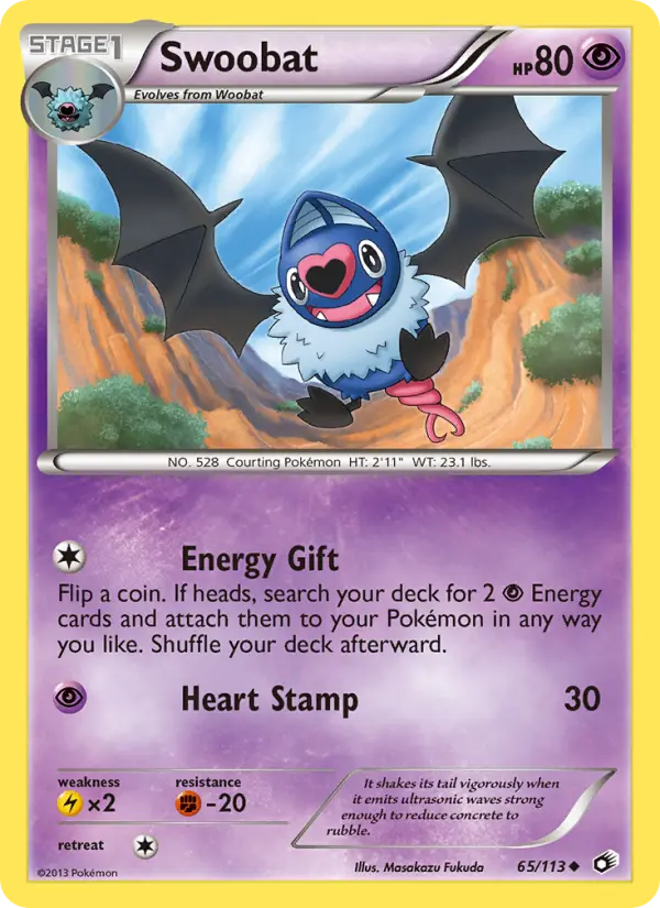 Swoobat — Legendary Treasures card #65
