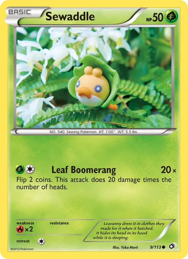 Sewaddle — Legendary Treasures card #9