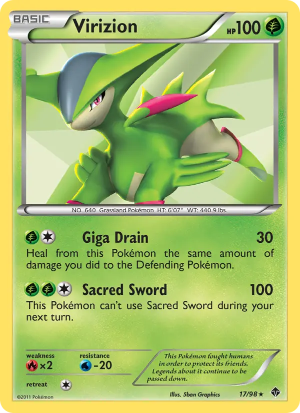 Virizion — Emerging Powers card #17