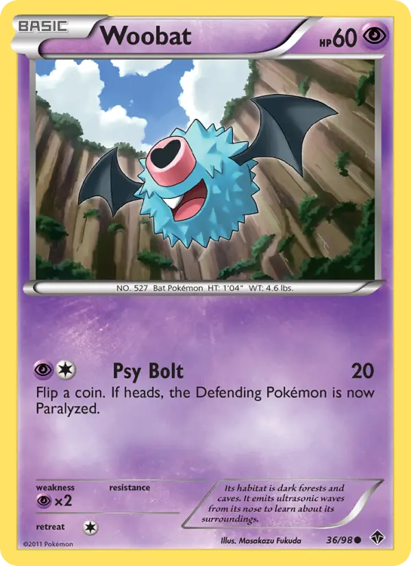 Woobat — Emerging Powers card #36