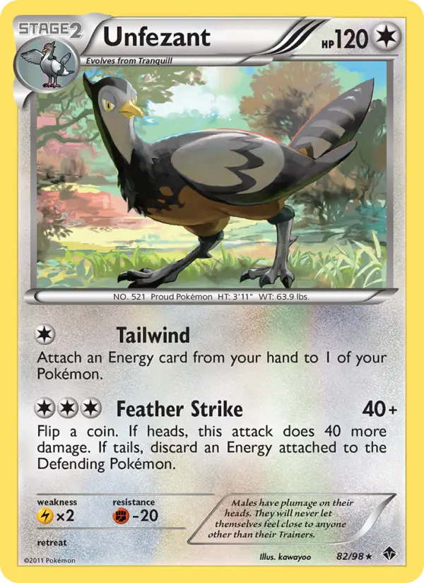 Unfezant — Emerging Powers card #82