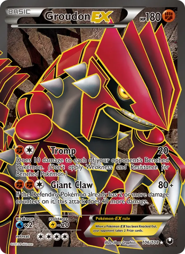 Groudon-EX — Dark Explorers card #106