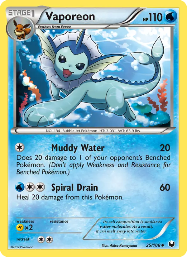 Vaporeon — Dark Explorers card #25