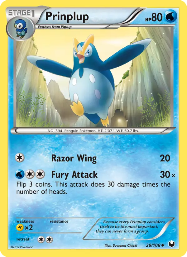Prinplup — Dark Explorers card #28