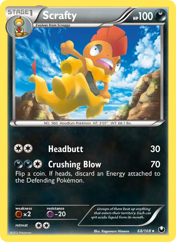 Scrafty — Dark Explorers card #68