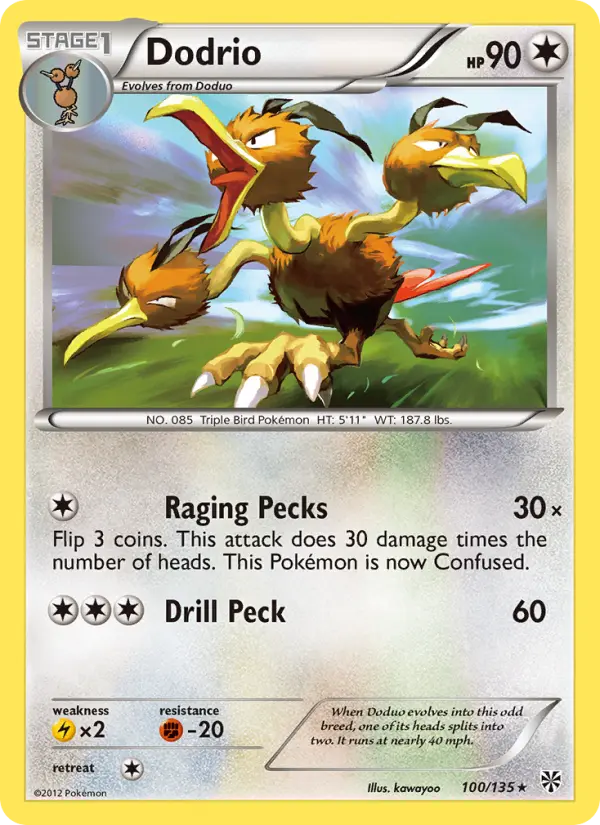 Dodrio — Plasma Storm card #100