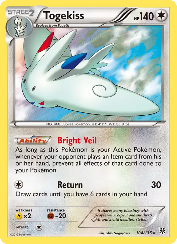 Togekiss — Plasma Storm card #104