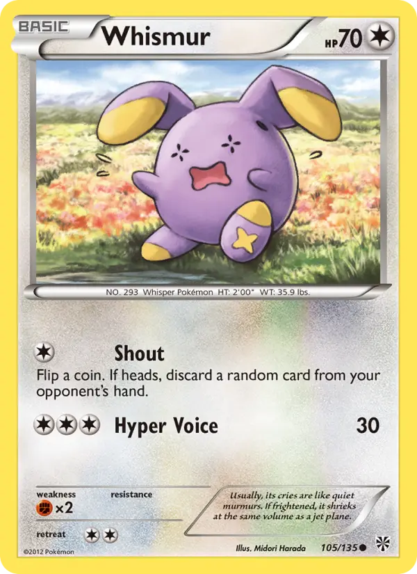 Whismur — Plasma Storm card #105
