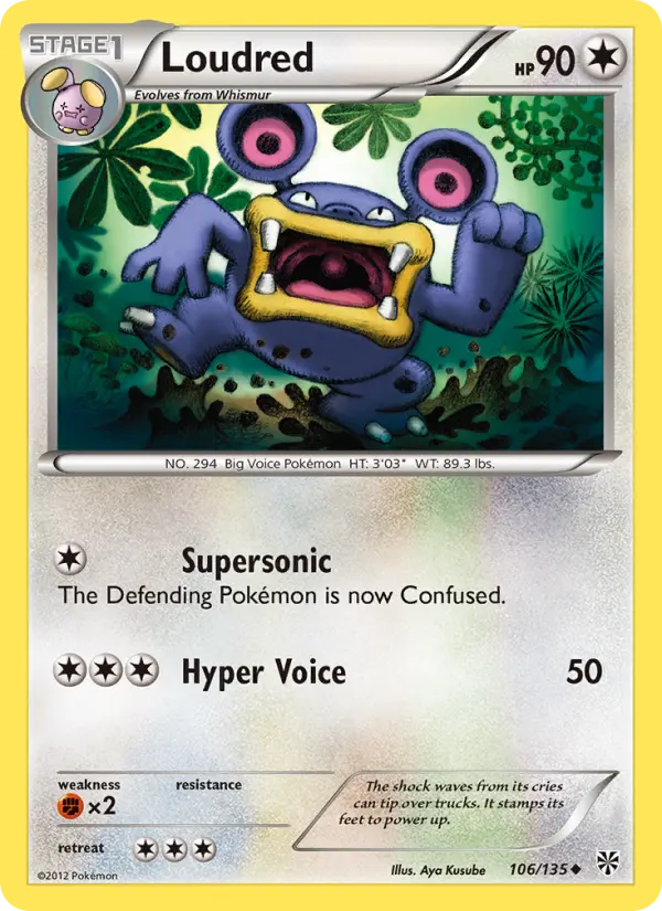 Loudred — Plasma Storm card #106