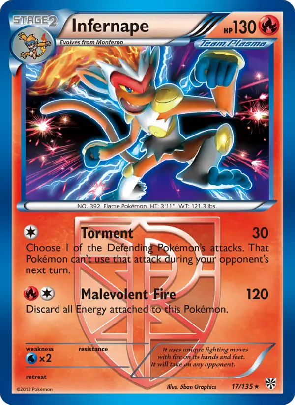 Infernape — Plasma Storm card #17