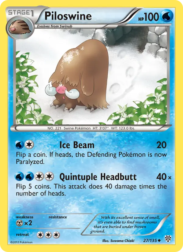 Piloswine — Plasma Storm card #27