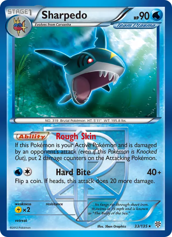 Sharpedo — Plasma Storm card #33
