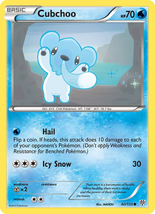 Cubchoo — Plasma Storm card #40