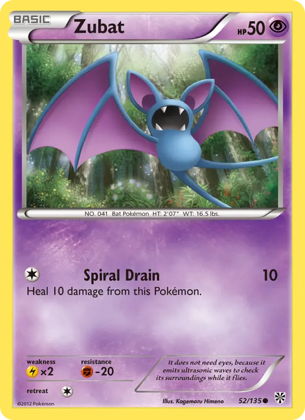 Zubat — Plasma Storm card #52