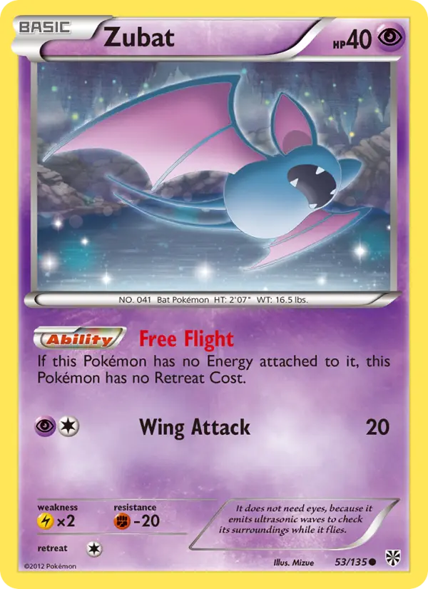 Zubat — Plasma Storm card #53