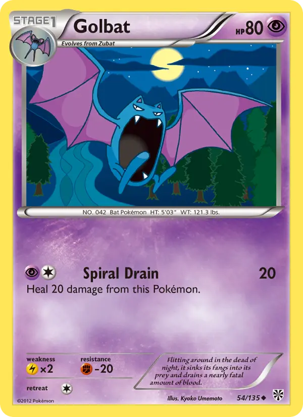 Golbat — Plasma Storm card #54