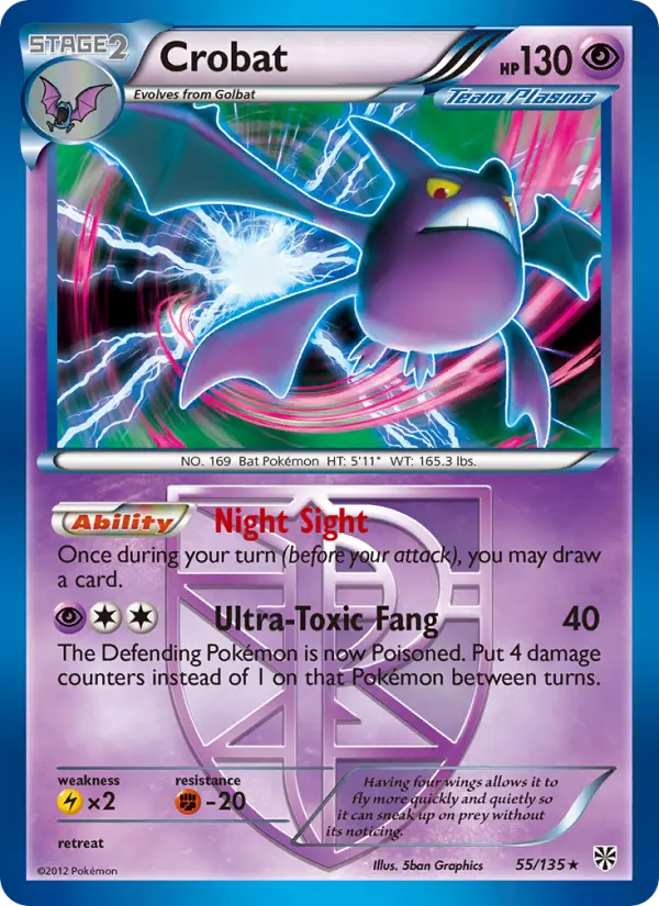 Crobat — Plasma Storm card #55