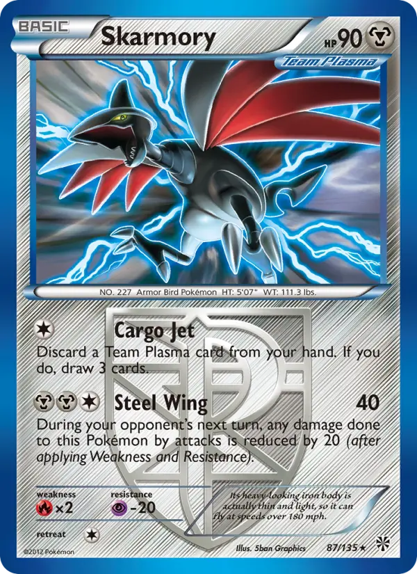 Skarmory — Plasma Storm card #87