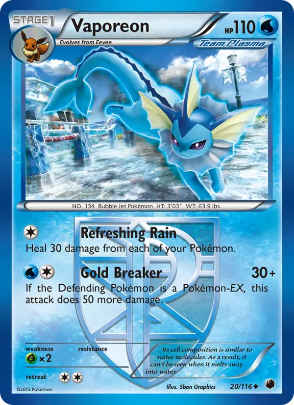 Vaporeon — Plasma Freeze card #20