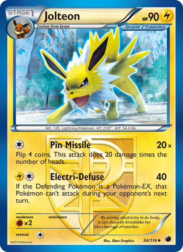Jolteon — Plasma Freeze card #34