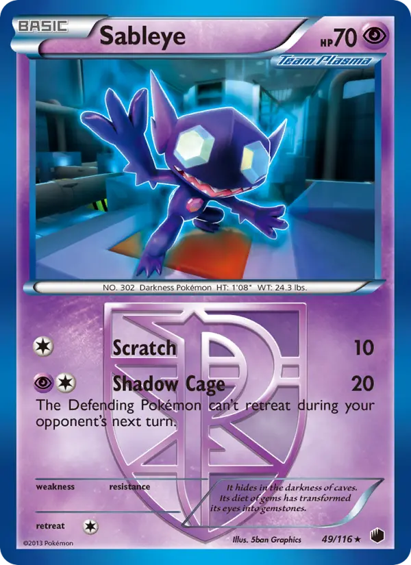Sableye — Plasma Freeze card #49