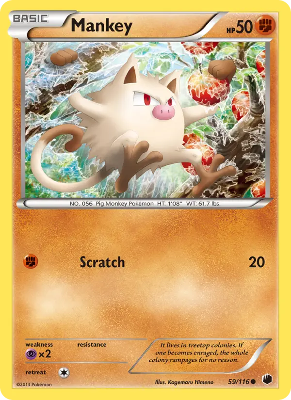 Mankey — Plasma Freeze card #59