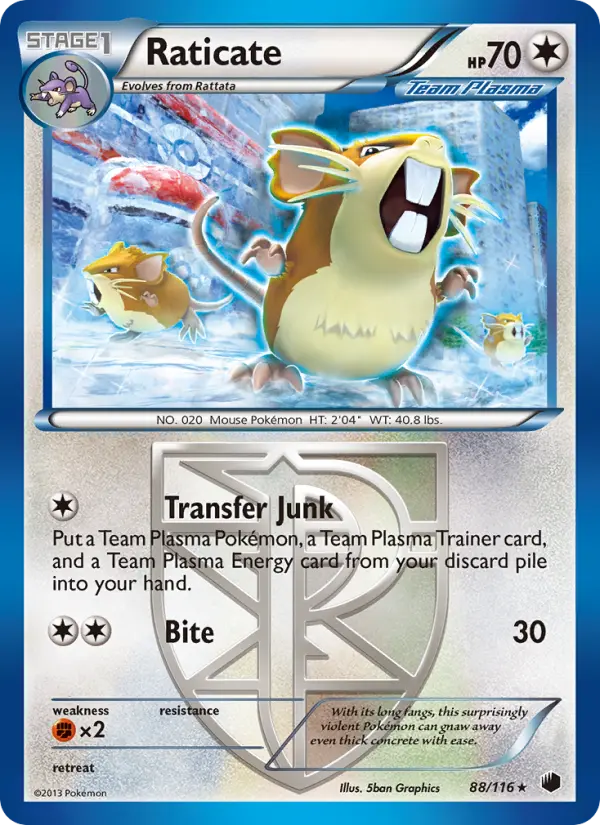 Raticate — Plasma Freeze card #88
