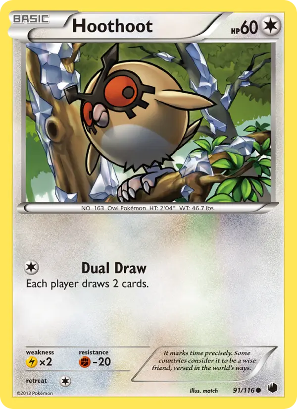 Hoothoot — Plasma Freeze card #91