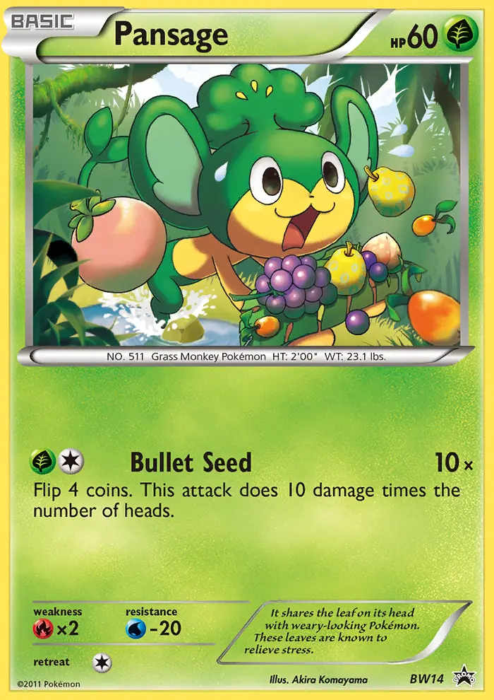 Pansage — BW Black Star Promos card #BW14